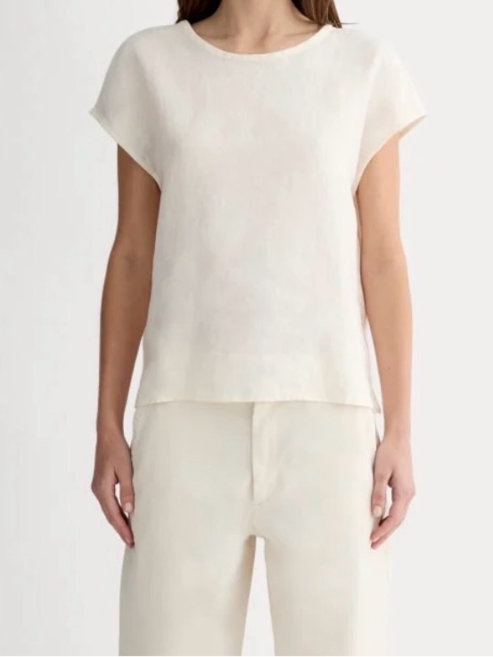 NWOT Everlane The Muscle Top in 100% Linen | Bone size S